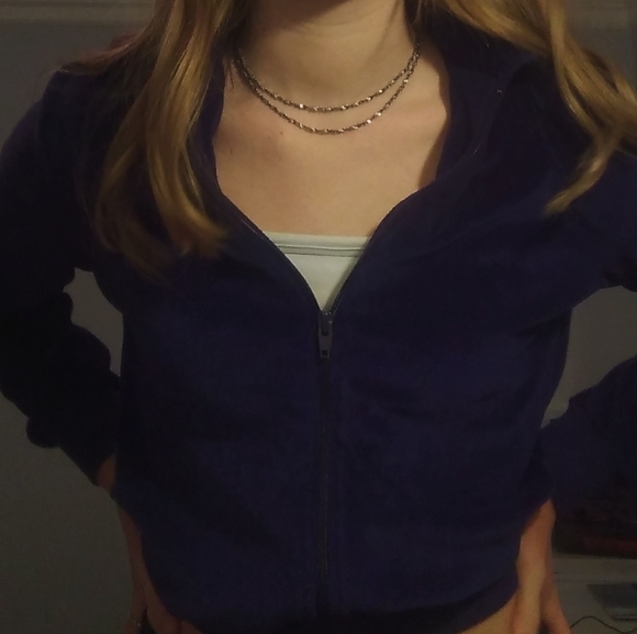 Vintage cropped collared zip up - Picture 2 of 5